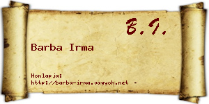 Barba Irma névjegykártya